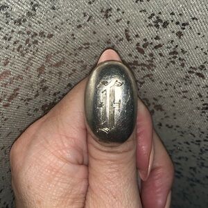 Big heavy vintage initial ring